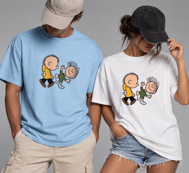 Funny Cartoon Graphic Tee: Retro Unisex Oversized Streetwear Shirt image 1