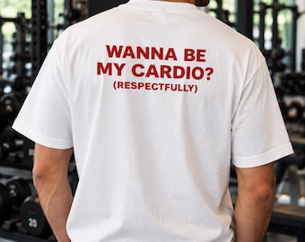 Lustiges Fitness-T-Shirt für Damen, verspieltes Workout-Shirt, Cardio-Spruch-T-Shirt