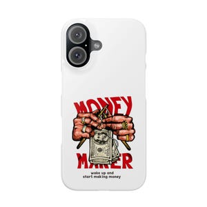 Money Maker phone case | cash stack illustration, wake up and start making money