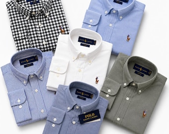 Ralph Lauren Mens Long Sleeve Shirt Oxford Cotton Regular Fit Button Down Shirt