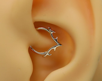 14K Massivgold Daith Clicker Hoop 16G Septum Piercing Ring