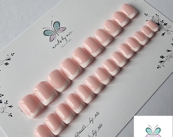 24 pcs french extra short Square Press on nails