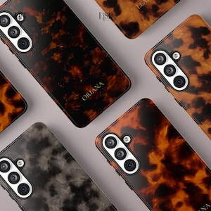 Telefoonhoesje met gepersonaliseerd schildpadmotief – Robuust hoesje met naam en initialen voor Samsung Galaxy S26 S24 S23 S22 Ultra | TORT