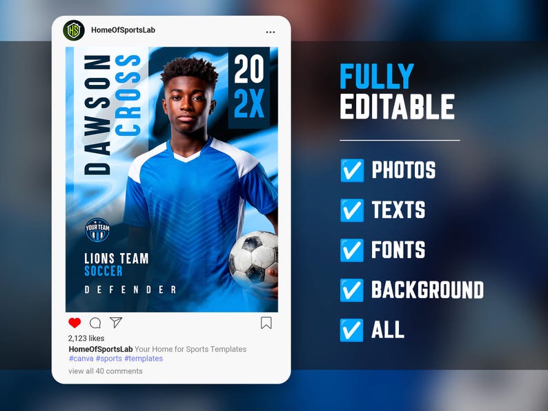 Editable Canva Soccer Poster Template, Custom Sports Banner and ...