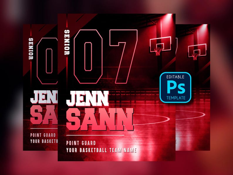 Basketball Poster Template for Photoshop, Sports Photography PSD ...