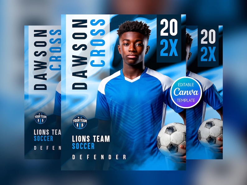 Editable Canva Soccer Poster Template, Custom Sports Banner and ...