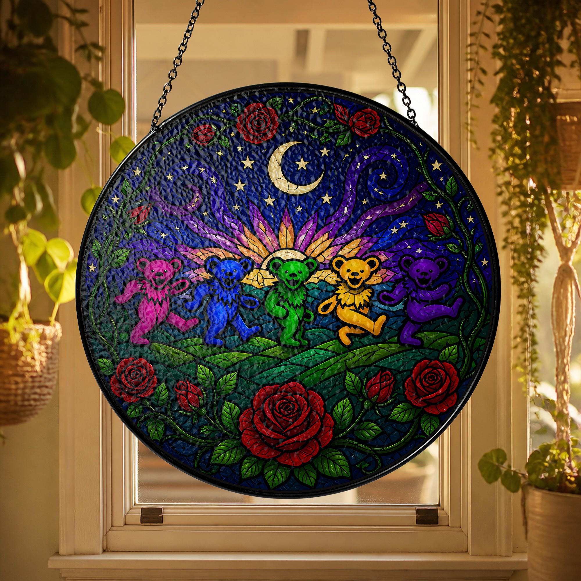 Stained Glass Grateful Dead Bear - Etsy
