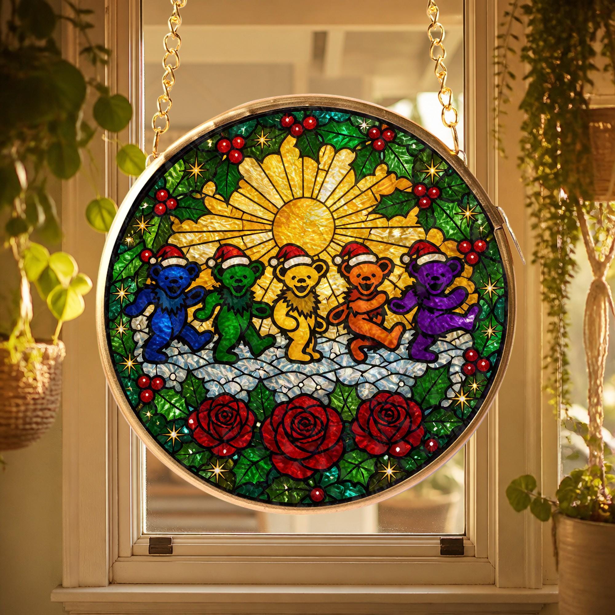 Stained Glass Grateful Dead Bear - Etsy