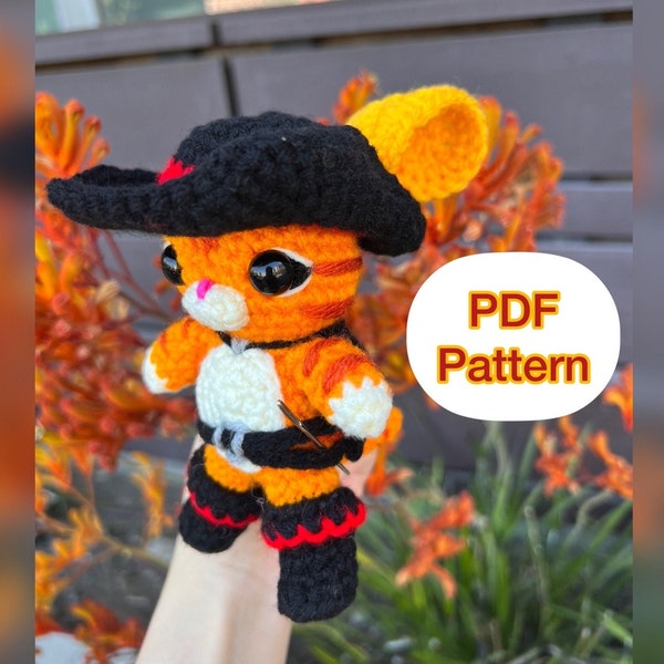 PDF PATTERN for Crochet Puss In Boots Amigurumi doll toy plushie Shrek