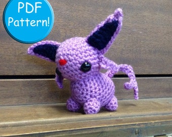PDF PATTERN for Crochet Espeon Amigurumi doll toy plushie