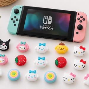 Poignées de pouce pour Nintendo Switch 2, jolis capuchons de manette de jeu, capuchons de pouce pour manette kawaii, coques de stick analogique en silicone, cadeau pour gamer, accessoire pour Switch