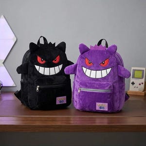 Anime Ghost Plush Backpack | Kawaii Soft School Bag for Kids Adults