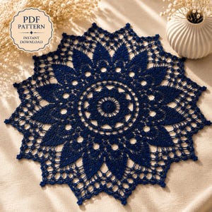 Crochet Doily Pattern PDF, Lace Doily Crochet Pattern, Mandala Doily Pattern, Intricate Crochet Doily, Instant Download