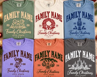 Personalized Matching Family Christmas Shirts, Custom Name Holiday T-Shirts, Vintage Christmas Vacation Tees, Family Xmas Family Gift