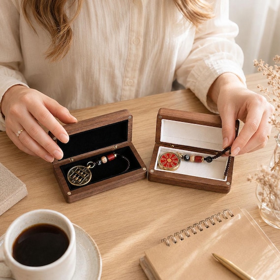A velvet-lined walnut keepsake box with custom engraving — beautiful material choice and a genuinely thoughtful gift that feels like it'll last a lifetime.