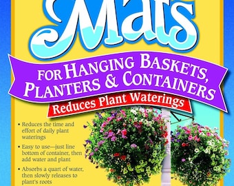 Soil Moist Watering Polymer Plant Mats - Line Baskets and Containers and Reduce Plant Watering By 50% - Home & commercial use - 6pc