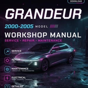 Hyundai Grandeur 2000 2001 2002 2005 Verkstadsreparations- och servicemanual Direkt nedladdning Digital PDF