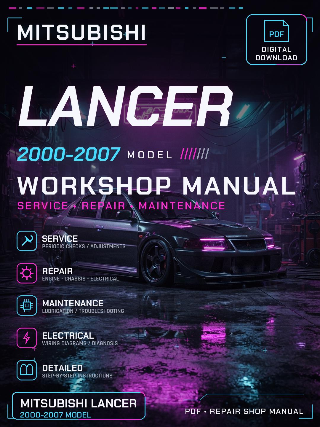 Mitsubishi Lancer Service Manual - Etsy