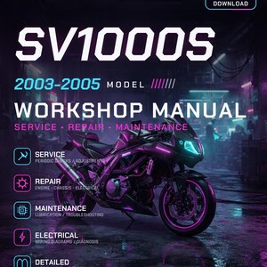 Suzuki SV1000S 2003 2004 2005 Workshop Repair Service Manual