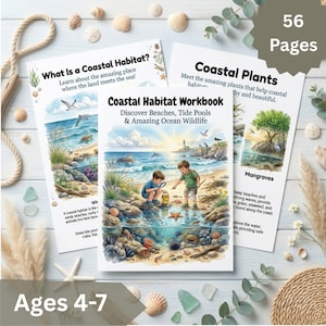 Coastal Habitat Workbook | Ocean Science Printable | Beach & Tide Pool Activities | Homeschool Nature Study