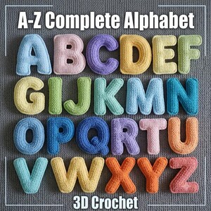 Crochet Alphabets Pattern Pdf, Alphabets Bundle A-Z, Amigurumi Letters, Nursery Decor, Plush Crochet Letters Letters ,Photo Guide