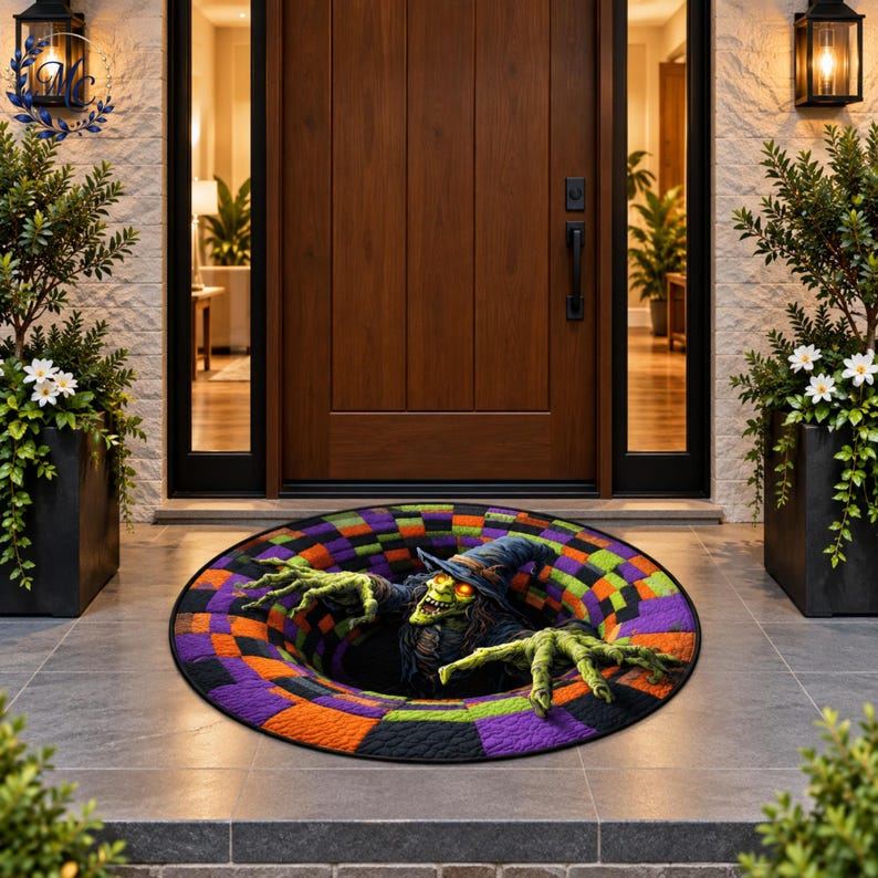Ghost Rugs 3D Ghost Vortex Rug, Halloween Round Rug, Optical Illusion Floor Mat ...