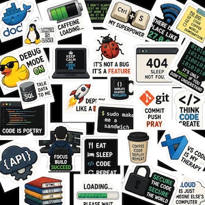 Pack d'autocollants de codage | Sticker programmeur, Tech pour ordinateur portable (SVG, PNG, PDF)
