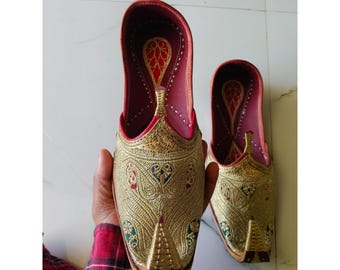 Men's Groomsman Punjabi Jutti, Handmade Leather Shoes, Pakistani Khussa, Wedding Nagra Footwear, Embroidered Groom Mojari, Sherwani Shoes.