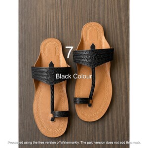 Leren teenslippers voor dames, handgemaakte schoenen, boho zomerslippers, open teenschoenen voor in het resort, strandsandalen, minimalistische chic voor dames afbeelding 6