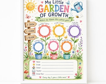 School Year Memory Poster: My Little Garden of Growth Kids Printable