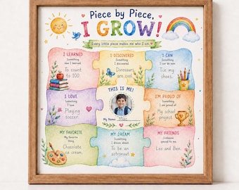 All About Me Worksheet Printable puzzle , Kids Growth Mindset and Self Reflection Activity