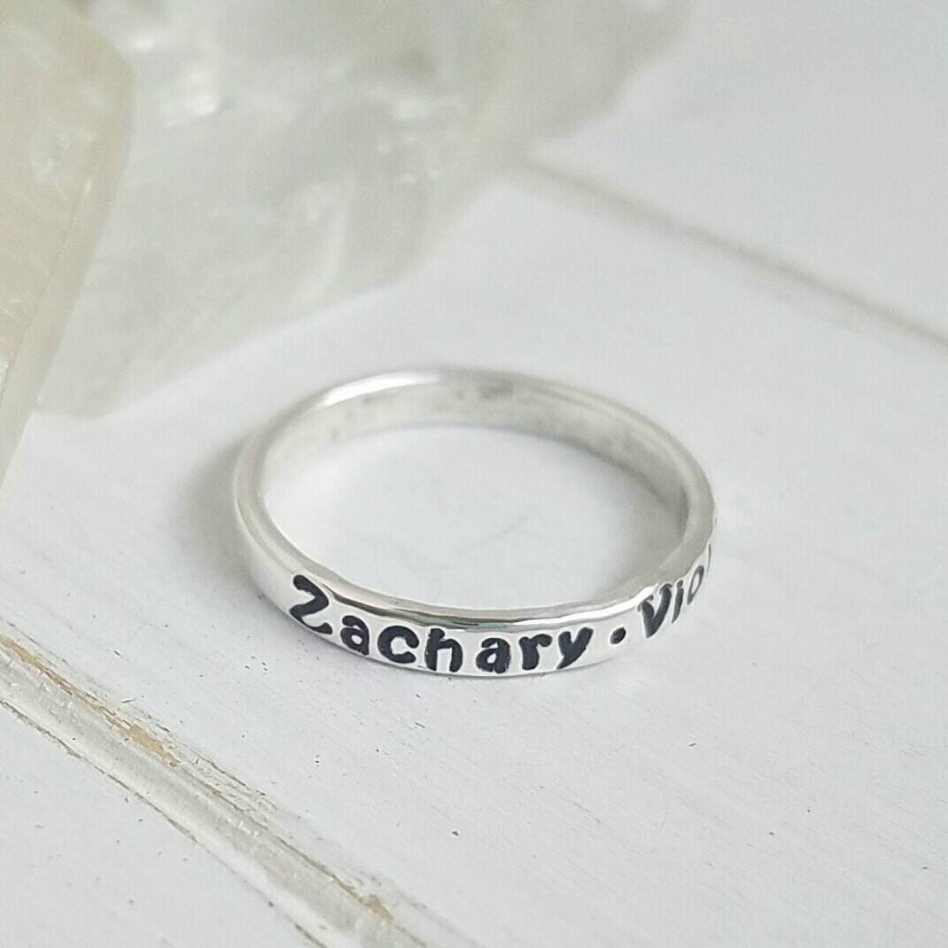 Sterling Silver Name Ring 3mm Personalized Name Ring Etsy