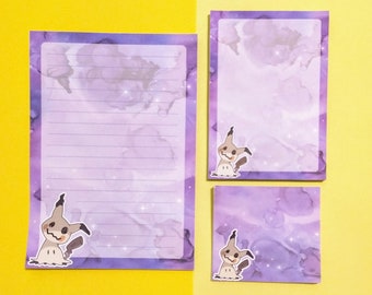 Mimikyu notepad // 30 sheets // Pokemon stationery // spooky penpal supplies // gamer writing paper / anime memo pad / scrapbooking supplies