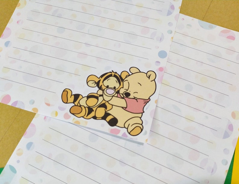Winnie the Pooh Stationery Set // Disney Writing Paper With Lines and ...