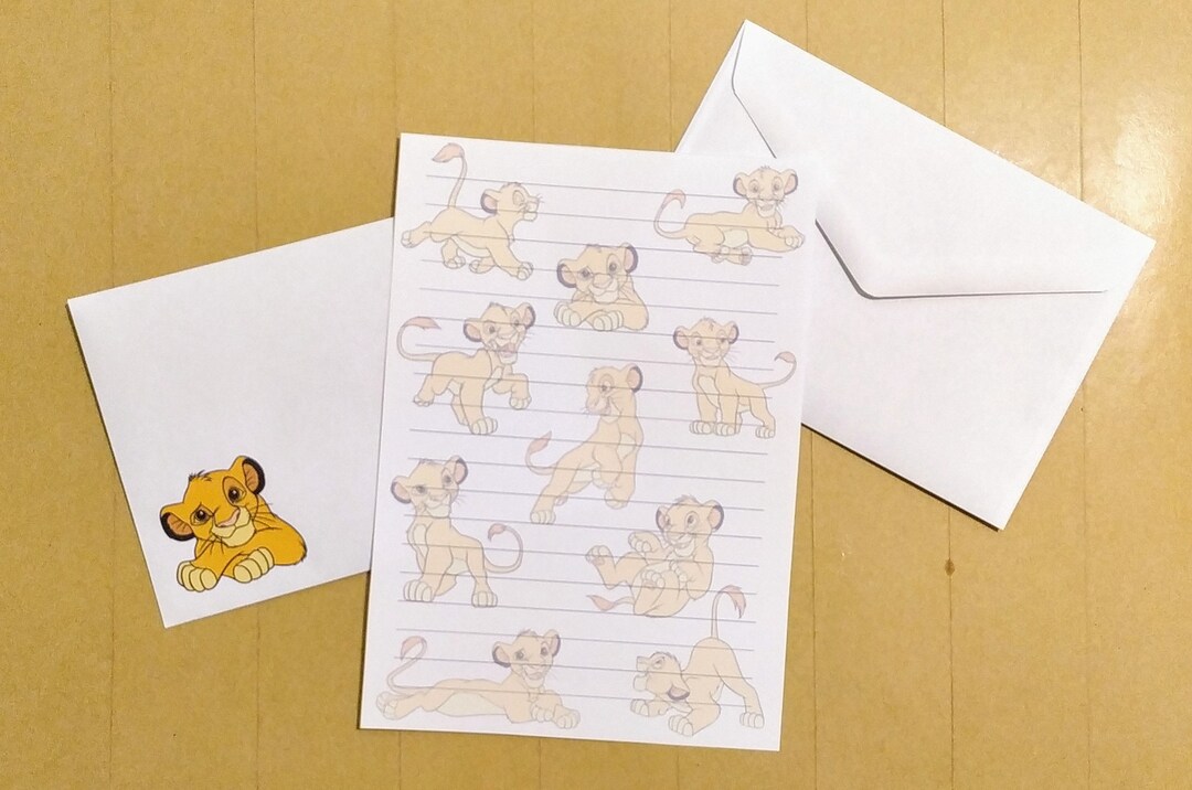 Lion King Stationery Set // Disney Writing Paper With Lines and ...