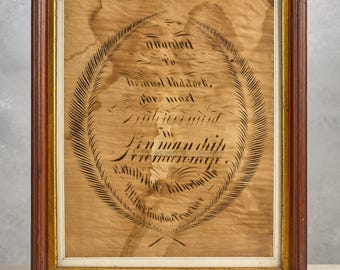 19th C. Handwritten Penmanship Award