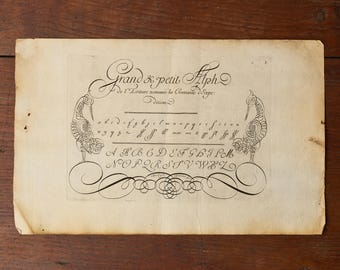 Ejemplo de caligrafía del siglo XIX impreso en papel verjurado.