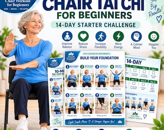 tai Chi, Chair Tai Chi for Beginners, Chair tai chi, 14-Day Seated Workout Chair Tai chi (Digital Download)