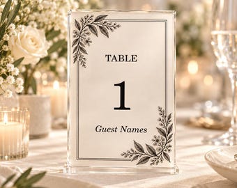 Acrylic Table Numbers, Editable Wedding Table Number Template, Tables numbers 1-30, 5x7 & 4x6 PowerPoint, Digital Download, Table Numbers