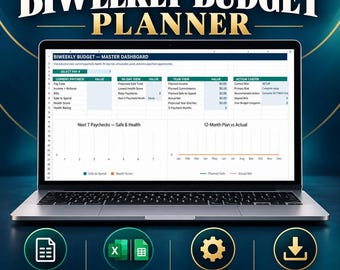 Budget Planner, Biweekly Budget Planner: Paycheck Tracker, Expense & Savings System (Digital Download) Digital Downloads