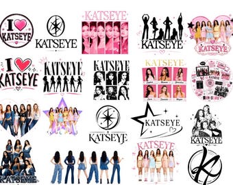 Katseye PNG-Bundle, KATSEYE Girlgroup PNG, K-Pop-Shirt-Design, PNG-Design inspiriert von der Tour 2026, Sublimation, Digitaler Download