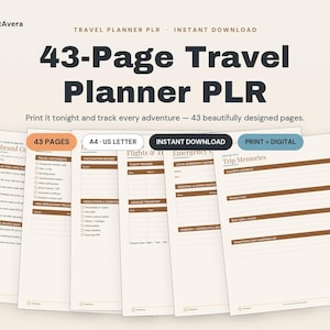 Travel Planner PLR | 43-Page Vacation Itinerary (PDF Download) image 1