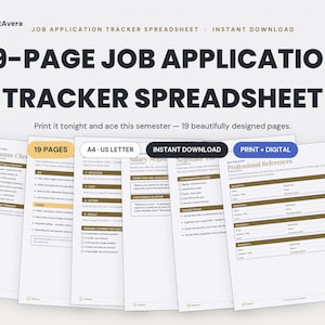 Job Application Tracker Spreadsheet | Interview, Career Planner (Digital Download) image 1