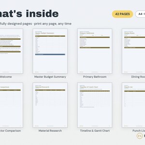 Home Renovation Planner Printable | Budget, Schedule, Manage Remodel (Excel, PDF) image 2