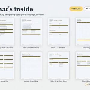 Busy Mom Planner Printable | Household Cleaning Schedule, Meal Planning (PDF Download) image 2