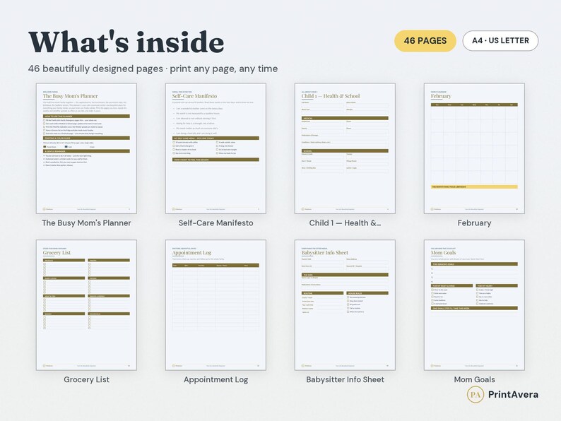 Busy Mom Planner Printable | Household Cleaning Schedule, Meal Planning (PDF Download) image 2