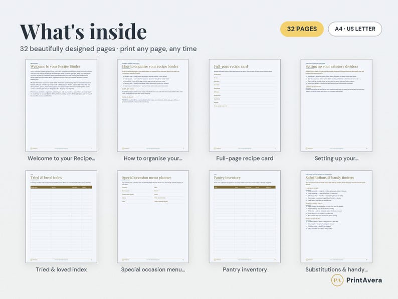 Recipe Binder Printable | Cleaning Planner, Schedule, Checklist (Instant Download PDF) image 2