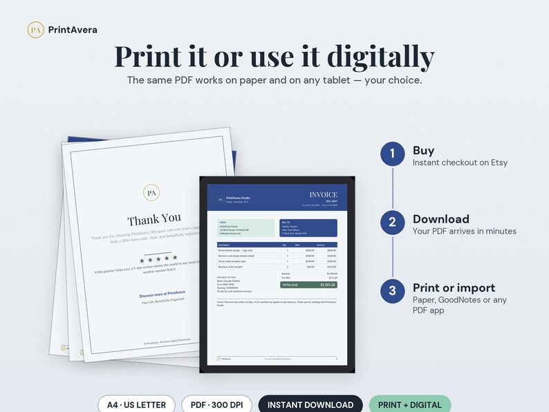 Invoice Tracker Template | Small Business Payment Manager (Excel PDF) image 4