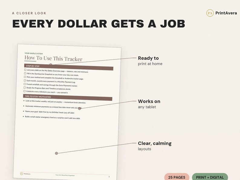 Debt Payoff Tracker | Debt-Free Journey Planner (PDF, Excel) image 3