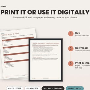 Daily Hourly Planner Printable | Undated Digital PDF for GoodNotes, A4/US Letter image 4